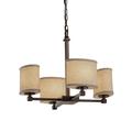 Justice Design Group Textile 20 Inch 4 Light Mini Chandelier - FAB-8420-30-CREM-DBRZ-LED4-2800