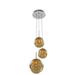 Kalco Lighting Meteor 10 Inch 3 Light Multi Light Pendant - 309540CH/AMBER