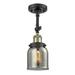 Innovations Lighting Bruno Marashlian Small Bell 5 Inch 1 Light Semi Flush Mount - 201F-BAB-G53-LED
