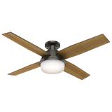 Hunter Fan Dempsey 52 Inch Flush Mount Fan with Light Kit - 59447