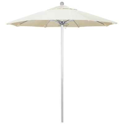 California Umbrella ALTO 758 SUNBRELLA 1A Venture 7 1/2' Round Push Lift Umbrella with 1 1/2" Silver Anodized Aluminum Pole - Sunbrella 1A Canopy - Canvas Fabric
