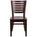 Winston Porter Kadircan Slat Back Wooden Restaurant Chair Plastic/Acrylic in Brown | 33.5 H x 17.25 W x 17.25 D in | Wayfair