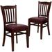 Lark Manor™ Prompton Vertical Slat Back Wooden Restaurant Chair Faux Leather/Upholstered in Red/Brown | 34.5 H x 17.5 W x 17.5 D in | Wayfair