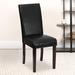 Willa Arlo™ Interiors Arruda Panel Back Parsons Chair Faux Leather/Upholstered in Black | 39 H x 16 W x 19 D in | Wayfair