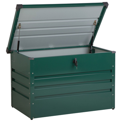 Auflagenbox dunkelgrün Metall 100x62 cm Garten Terrasse