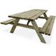 Table de pique-nique 180 cm avec bancs rabattables en bois. 6 places - panchina - Table de jardin