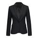 Roskiky Women's Black Lapel Blazer Suit One Button Work Office Pockets Jacket Suit Small (UK 8-10) …