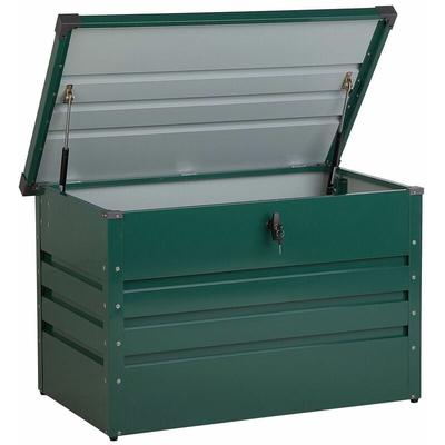Auflagenbox dunkelgrün Metall 100x62 cm Garten Terrasse