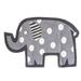 24 x 0.12 in Rug - Indigo Safari Malviya Elephant Shaped Cotton Gray/Black/Beige Area Rug | 24 W x 0.12 D in | Wayfair