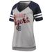 Women's G-III 4Her by Carl Banks Gray/Navy Detroit Tigers Goal Line Raglan V-Neck T-Shirt