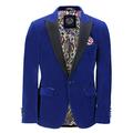 Mens Velvet Tuxedo Dinner Jacket Retro Smoking Coat Formal Tailored Fit Blazer[BLZ-Dinner-Mike-Royal-Blue,Royal Blue,Chest UK 44 EU 54]