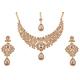 Touchstone Indian Bollywood Charming Look Fine Filigree Sparkling Rhinestones Designer Jewelry Necklace Set In Gold Tone For Women.