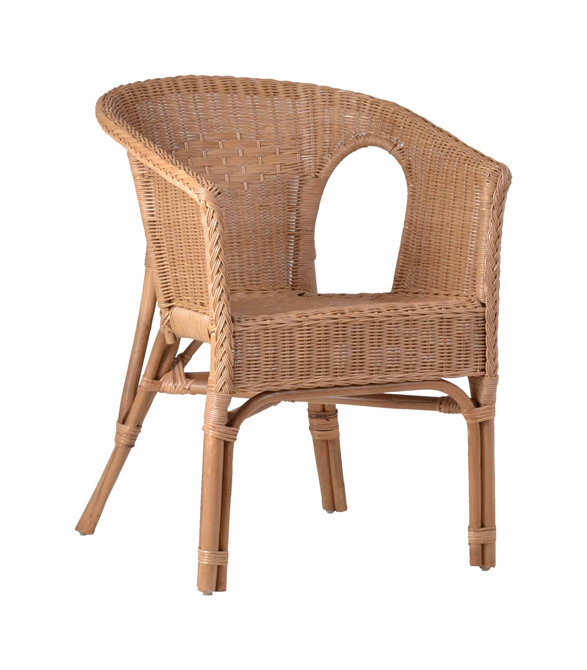 MiaMöbel Rattanstuhl 'Mina' honig Rattan Landhaus