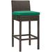 Conduit Outdoor Patio Wicker Rattan Bar Stool - East End Imports EEI-2799-BRN-GRN