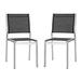 Shore Side Chair Outdoor Patio Aluminum Set of 2 EEI-2585-SLV-BLK-SET