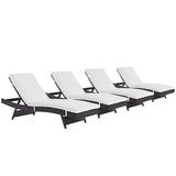 Convene Chaise Outdoor Patio Set of 4 EEI-2429-EXP-WHI-SET