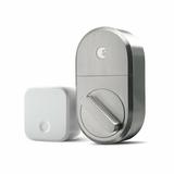 August Smart Lock + Connect Deadbolt w/ Bluetooth Capability Steel in Gray | 4.8 H x 2.6 W x 1.6 D in | Wayfair AUG-SL04-C03-N04