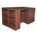 Legacy Stand Up Desk/ 3 Lateral File Quad w/ Bookcase End in Cherry - Regency LSSD3LF8546CH