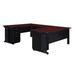 "Fusion 72"" Double Pedestal U-Desk w/ 42"" Bridge in Mahogany - Regency MUD723042MH"