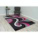 Black 45 x 0.5 in Area Rug - Ivy Bronx Mccampbell 3D Modern Contemporary Abstract Pink/Gray Area Rug Polypropylene | 45 W x 0.5 D in | Wayfair
