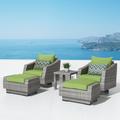 Wade Logan® Castelli Sanza Deep 5 Piece Rattan Seating Group w/ Cushions Synthetic Wicker/All - Weather Wicker/Wicker/Rattan in Gray | Outdoor Furniture | Wayfair