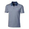 Men's Cutter & Buck Navy North Carolina Tar Heels Forge Tonal Stripe Tailored Fit Polo Shirt