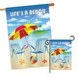 Breeze Decor 2 Piece Life's a Beach Summer Fun in the Sun Impressions Decorative Vertical 2-Sided Garden Flag Set in Blue/Gray | Wayfair