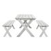 Marina 3 Piece Dining Set w/ 63-Inch L Table & 2 Backless Benches in Grey Wash - Safavieh PAT7021B