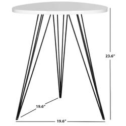 Wolcott Retro Mid Century Lacquer Side Table in White/Black - Safavieh FOX4207A