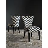 Jappic 20''H Ring Side Chair - Silver Nail Heads in Navy/White/Black (Set of 2) - Safavieh MCR4721C-SET2