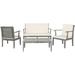 Fresno 4Pc Outdoor Living Set in Ash Grey/Beige - Safavieh PAT6711B