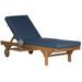 Newport Chaise Lounge Chair w/ Side Table in Natural/Navy - Safavieh PAT7022B