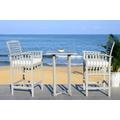 Pate 3 Pc Bar 39.8-Inch H Table Bistro Set in Grey Wash/White - Safavieh PAT7043B