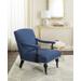 Devona Arm Chair - Silver Nail Heads in Steel Blue/Black - Safavieh MCR4731A