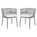 Kiyan Rope Chair in Grey/Grey Cushion (Set of 2) - Safavieh PAT4028A-SET2