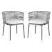 Kiyan Rope Chair in Grey/Grey Cushion (Set of 2) - Safavieh PAT4028A-SET2