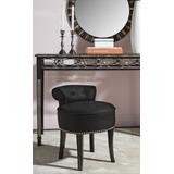 Georgia Vanity Stool in Black/Espresso - Safavieh MCR4546J