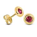 Miore red ruby stud earrings in 9 Kt 375 yellow gold