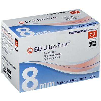 BD Ultra-Fine Pen-Nadeln 8 mm 31 G 0,25 105 St Kanüle