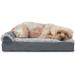 Two-Tone Faux Fur & Suede Deluxe Chaise Lounge Orthopedic Sofa Dog Bed, 20" L x 15" W, Stone Gray, Small