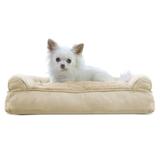 Plush & Suede Pillow Sofa Dog Bed, 20" L x 15" W, Clay, Small, Gray