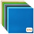 Strictly Briks Classic Stackable Baseplates, for Building Bricks, Bases for Tables, Mats, and More, Compatible with LEGO Blocks, Compatible with LEGO Base Plates, Nature Colors, 12 Pack, 25x25 cm