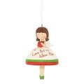 The Holiday Aisle® Christmas Angel Ornament O Come Let Us Ceramic/Porcelain in Brown/Green/Red | 4 H x 2.5 W x 2.5 D in | Wayfair