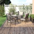Darby Home Co Bozarth 7 Piece Outdoor Dining Set w/ Cushions Glass/Metal in Gray | Wayfair 95D93625F8144C699D0AD11E63BBEB98