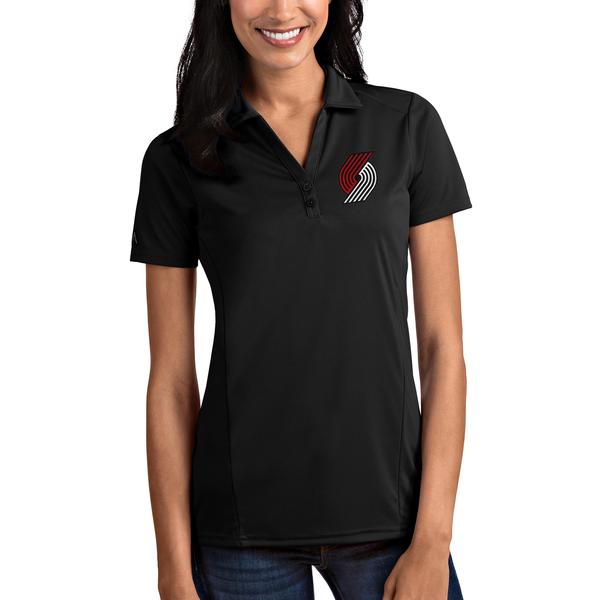 womens-antigua-black-portland-trail-blazers-tribute-polo/