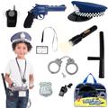 Born Toys 10 PCS Police Hat and Toys Role Play Set for Swat, Detective,FBI, Halloween and Police Costume Dress up