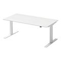 Elektrisch höhenverstellbarer Schreibtisch »Varia« 160 cm T-Fuß weiß, Bisley, 160x125x80 cm