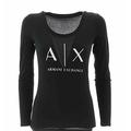 Armani Exchange Women's Logo Ls T-Shirt, Black (Black 1200), Large