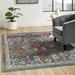 Blue 63 x 0.5 in Area Rug - Porch & Den Lanham Distressed Floral Area Rug by Modway kids Polyester/Polypropylene | 63 W x 0.5 D in | Wayfair