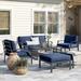 Lark Manor™ Analyssia Outdoor 8 Piece Sectional Seating Group w/ Cushions Metal in Blue | 33 H x 88 W x 33.5 D in | Wayfair
